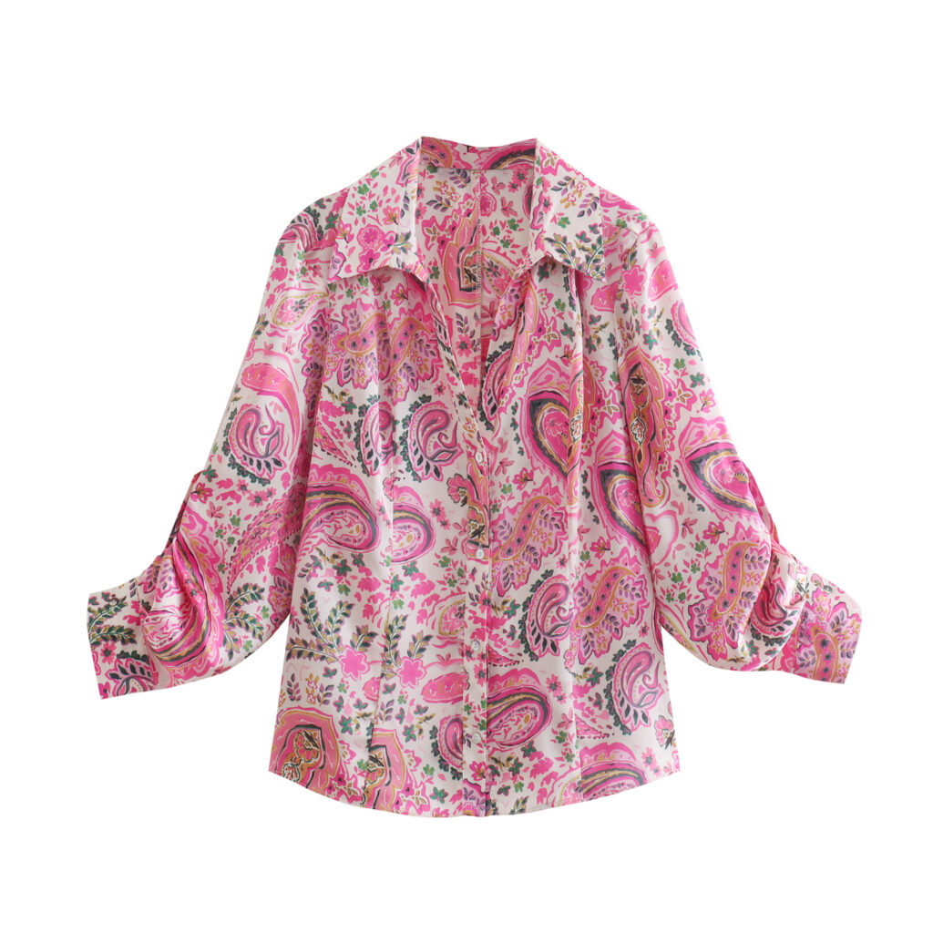 Spring Women Clothing Slimming Printed Shirt - Image 5