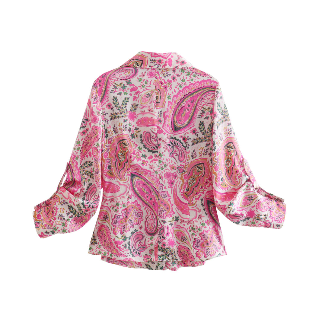Spring Women Clothing Slimming Printed Shirt - Image 6