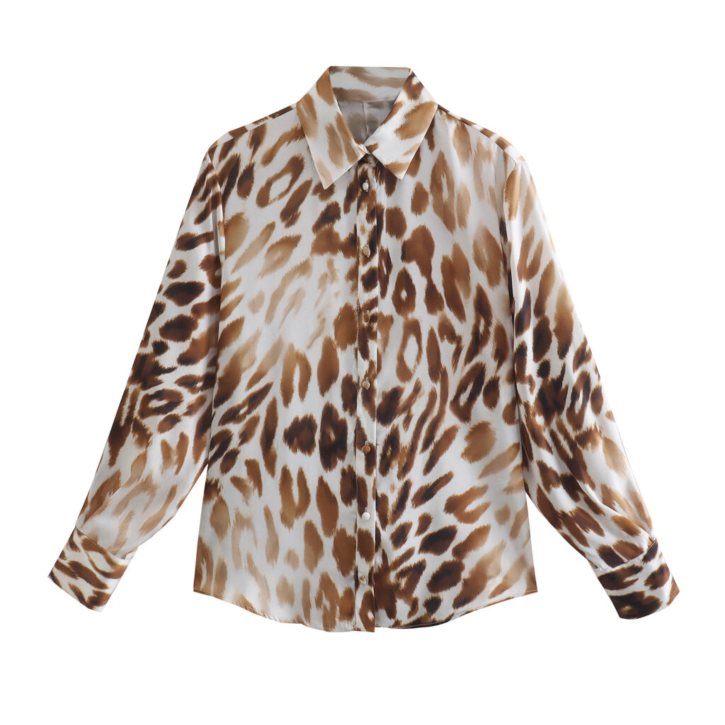 Spring Retro Elegance Collared Single Breasted Long Sleeve Slim Shirt Female - Image 6