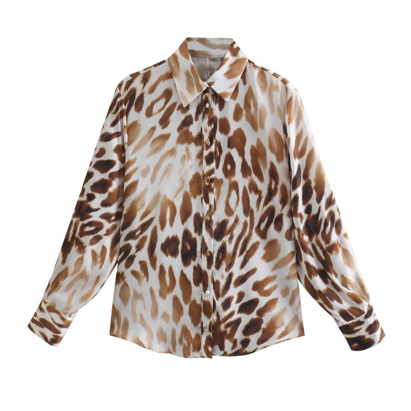Spring Retro Elegance Collared Single Breasted Long Sleeve Slim Shirt Female - Image 6
