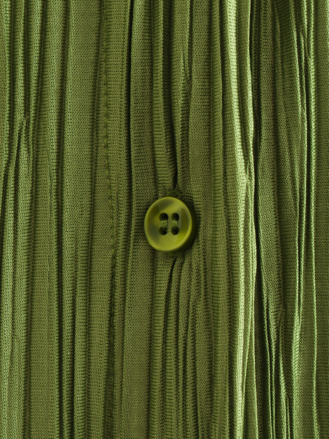 Women Clothing Spring Fine Pleated Satin Slim Long-Sleeved Green Shirt Top textured - Image 5