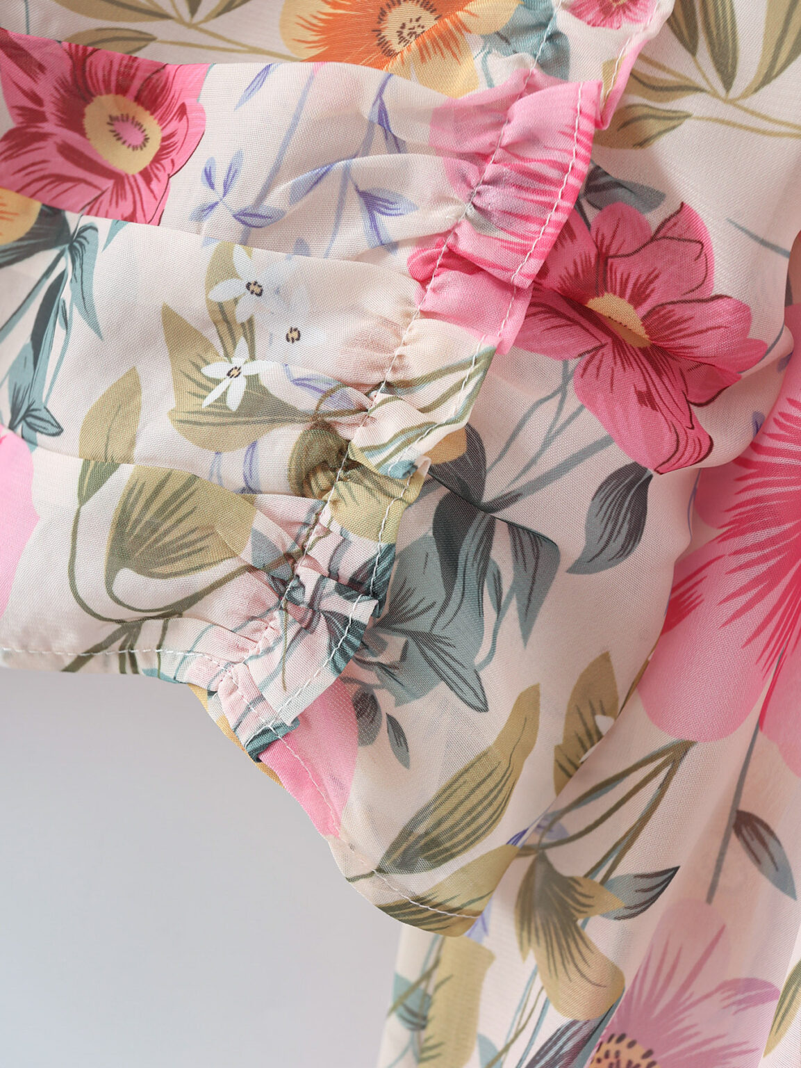 Summer Gentle Stylish Square Collar Long Sleeve Printed Pullover Chiffon Shirt for Women - Image 5