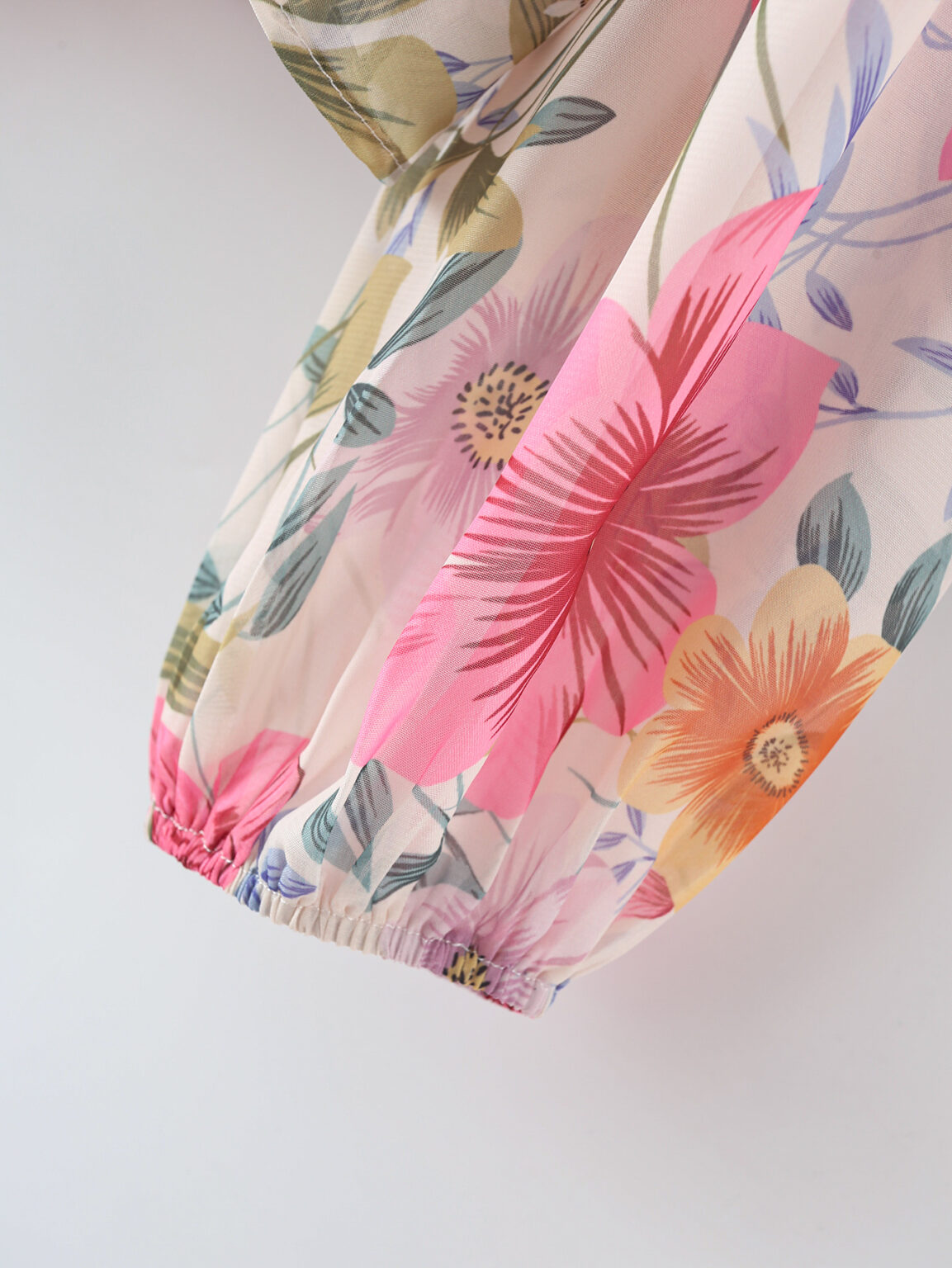 Summer Gentle Stylish Square Collar Long Sleeve Printed Pullover Chiffon Shirt for Women - Image 3