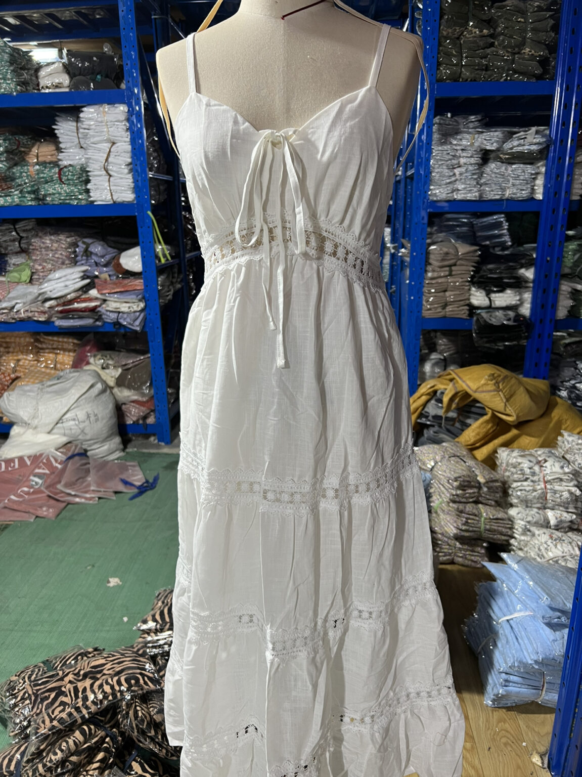 Sundress Women Bohemian Strap Dress Lace Stitching Large Swing Dress - Image 6