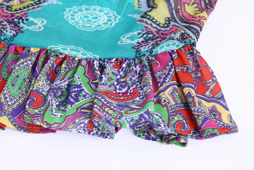 Summer Women Clothing Laminated Decoration Printed Shirt Patchwork Macthing - Image 3