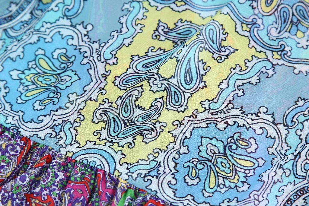 Summer Women Clothing Laminated Decoration Printed Shirt Patchwork Macthing - Image 6