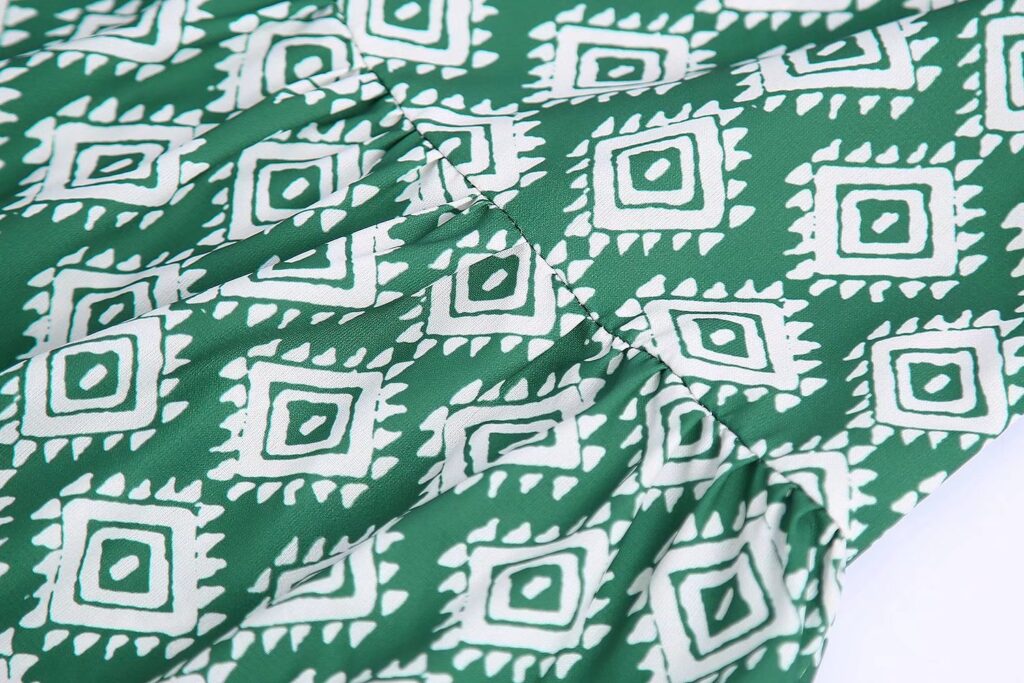 Summer Printed Long Sleeve Short Loose Dress - Image 3