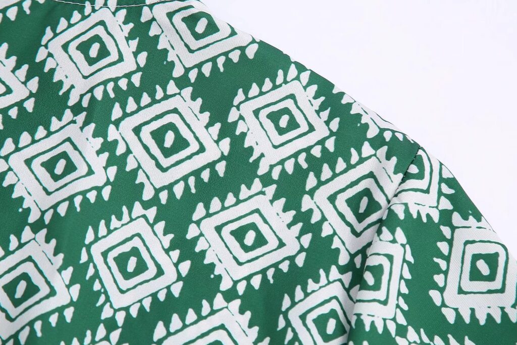 Summer Printed Long Sleeve Short Loose Dress - Image 5