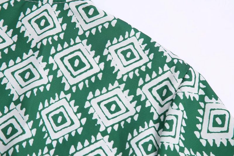 Summer Printed Long Sleeve Short Loose Dress - Image 5