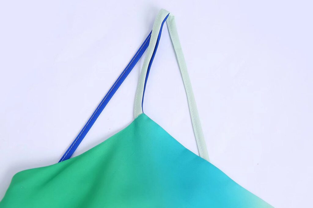Women Clothing Summer Tie-Dyed Silk Satin Strap Dress - Image 4