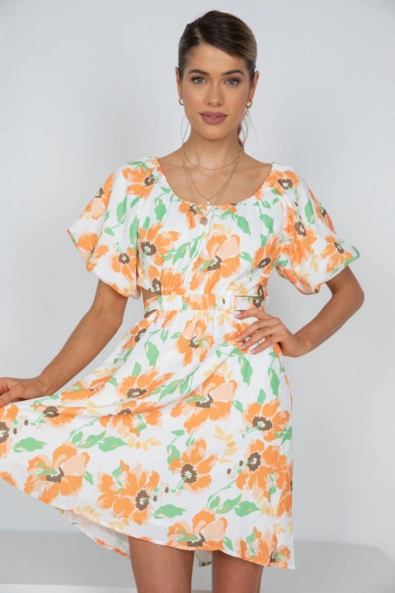Women Spring Clothing New Holiday Short Sleeve Hollow Out Cutout Design Midi Dress for Women - Image 3