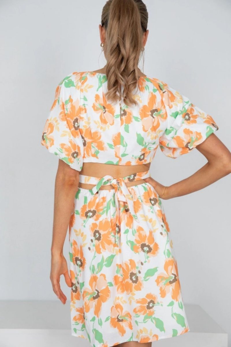 Women Spring Clothing New Holiday Short Sleeve Hollow Out Cutout Design Midi Dress for Women - Image 4