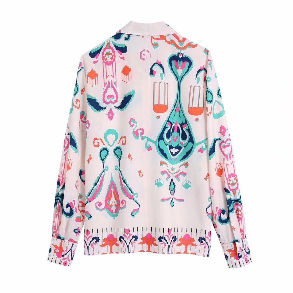 Spring New Women Long Sleeve Loose Printed Shirt - Image 2