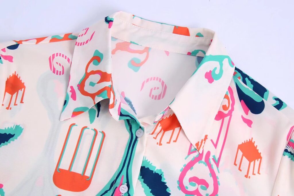 Spring New Women Long Sleeve Loose Printed Shirt - Image 3