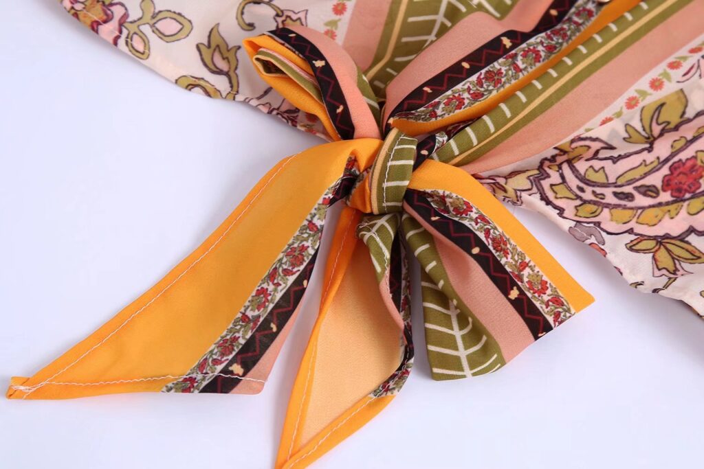 Summer New Women Clothing Bowknot Decoration Printed Shirt - Image 3