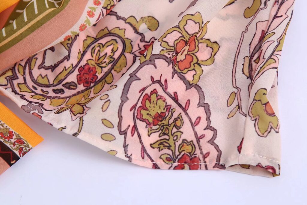 Summer New Women Clothing Bowknot Decoration Printed Shirt - Image 5