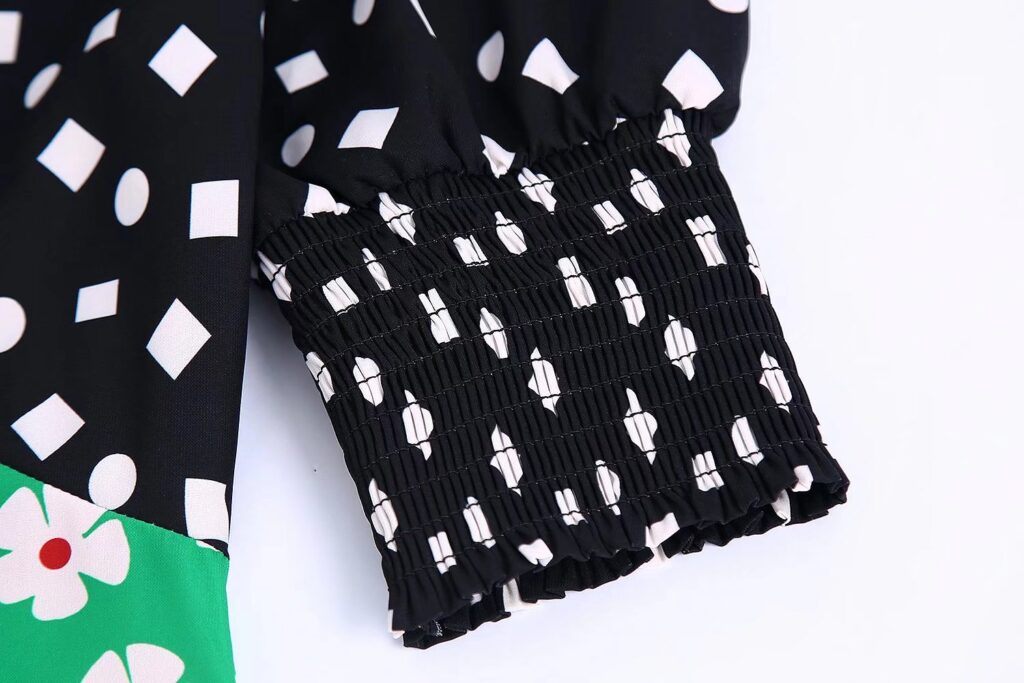 New Women Clothing Design Shawl Decoration Color Contrast Patchwork Dress - Image 4