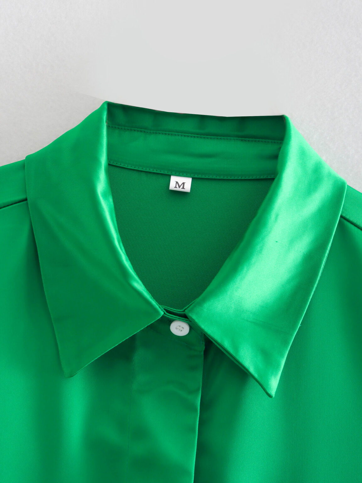 Spring Summer Women Silk Satin Texture Loose Shirt - Image 6