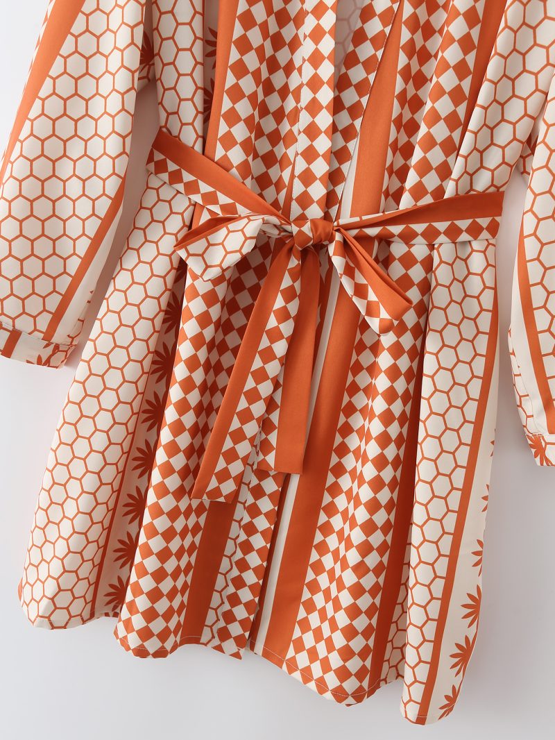 Spring Summer Geometric Dress Patchwork Macthing - Image 5