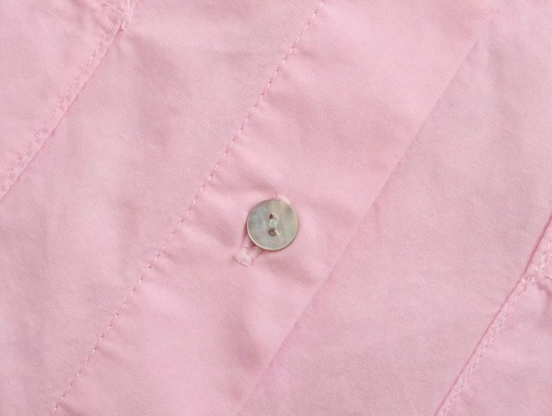 Women Clothes Polo Collar Breasted Long Sleeve Patch Pocket Decoration Two-Color Poplin Blouse - Image 6