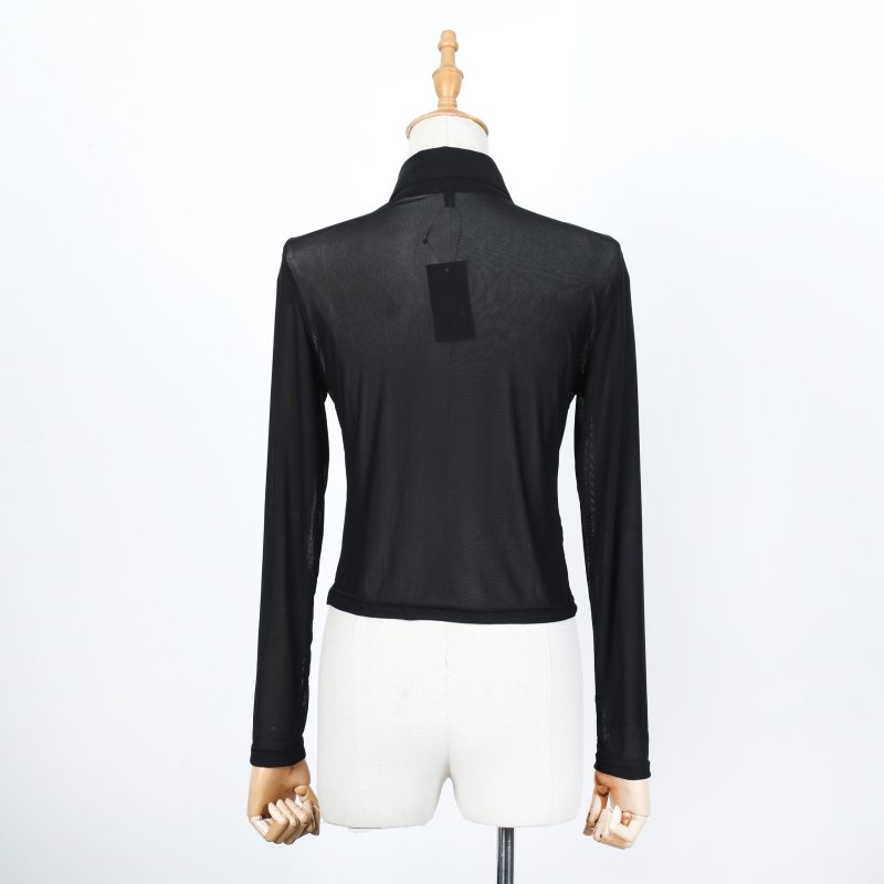 sexy Sexy See-through Sun Protection Shirt Summer Collared Single Breasted Outerwear Shirt Top - Image 5