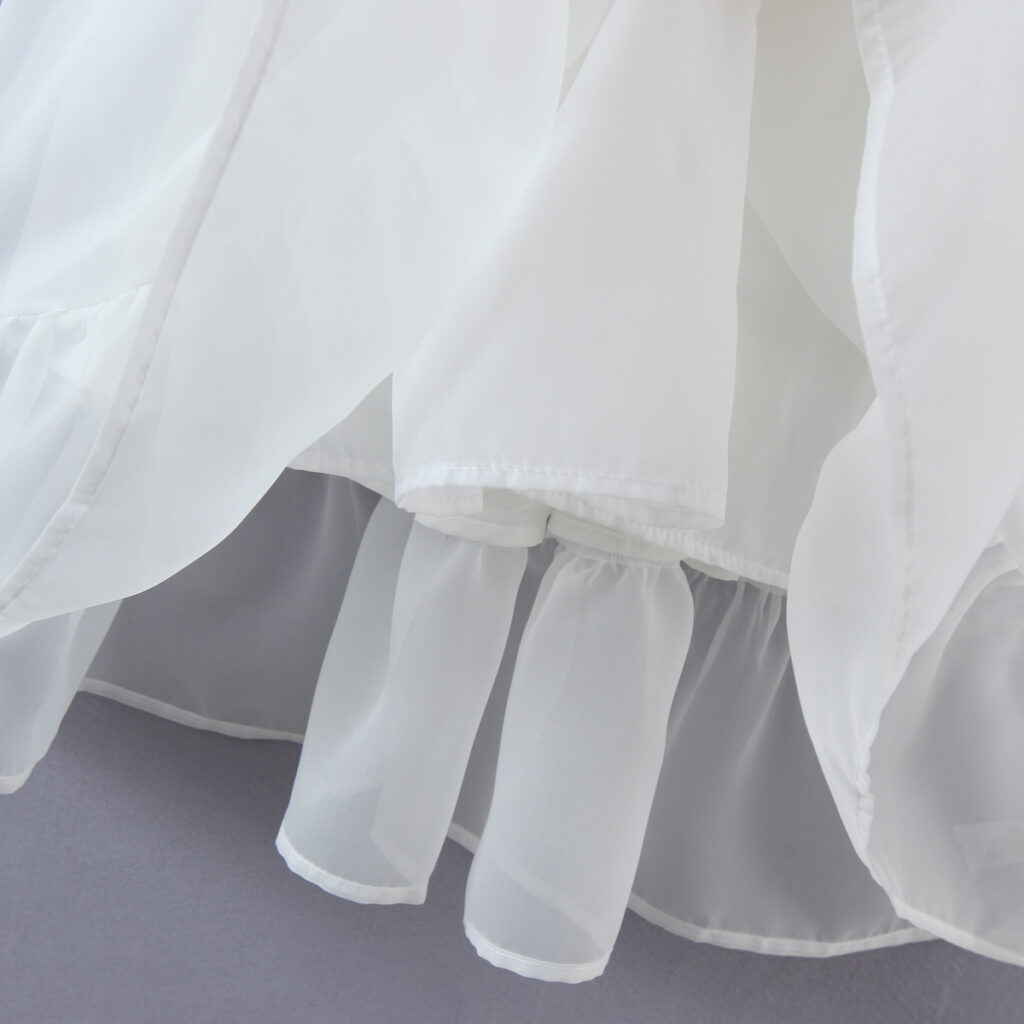Women White Gauzy off-the-Shoulder Puff Sleeve Dress Princess Dress - Image 3