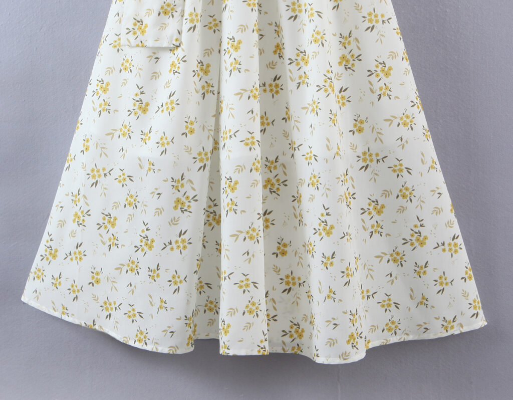 Spring Women Clothing Various Wearing Methods Floral Print Lace-up Puff Sleeve Dress - Image 4