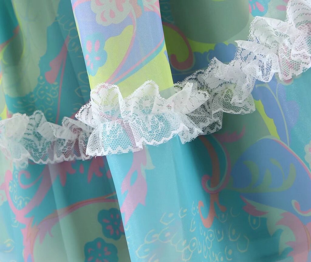 Sweet Fungus Lace Princess Dress Hollow Out Cutout Backless Girl Dress Spring Summer Cashew Print Dress Sheer - Image 7