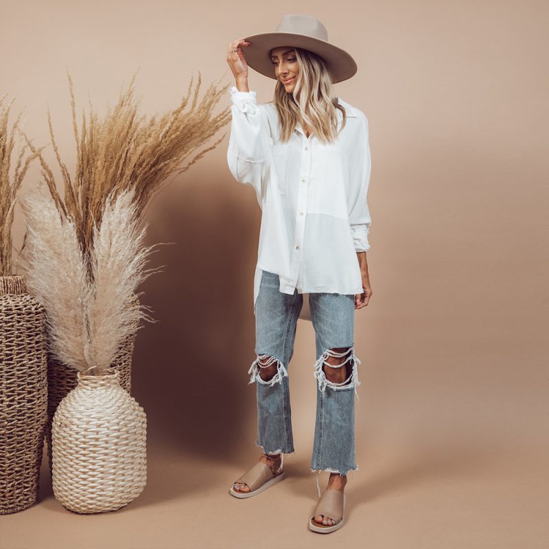New Popular Women Shirt Spring Summer Long Sleeves Elegant Slim-Fit Long-Sleeved White Shirt - Image 4