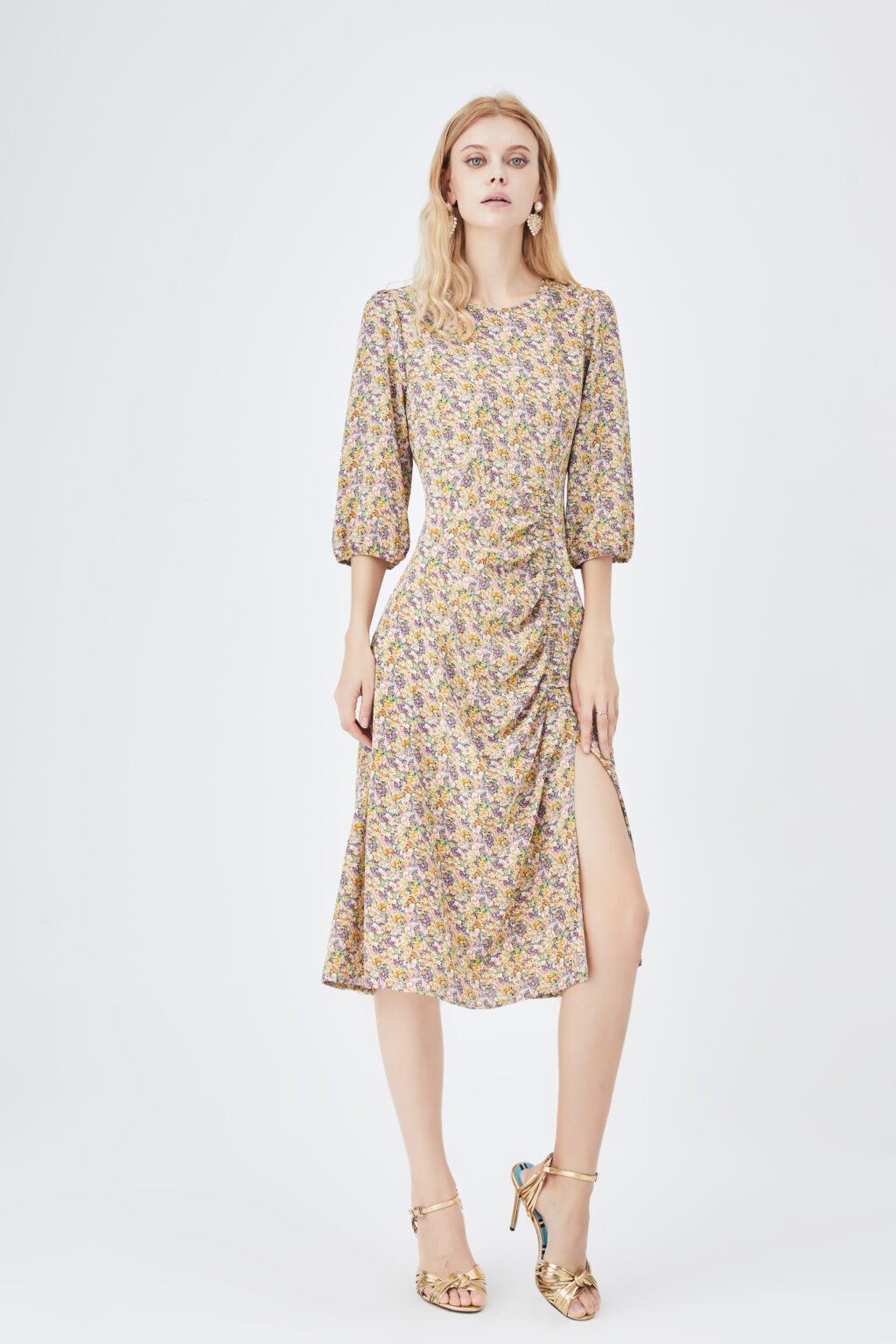 Dress for Women Spring Summer French Advanced Retro Korean Square Collar Romantic Floral - Image 3