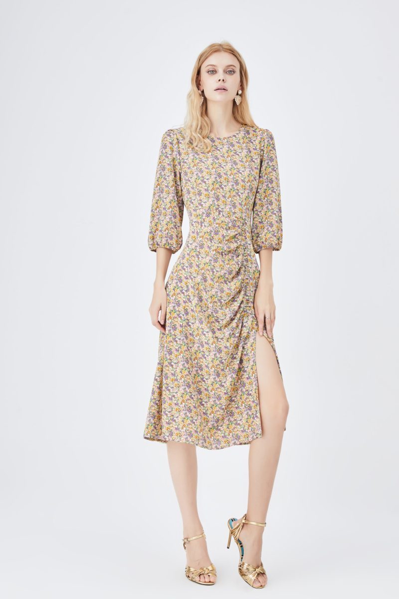 Dress for Women Spring Summer French Advanced Retro Korean Square Collar Romantic Floral - Image 3