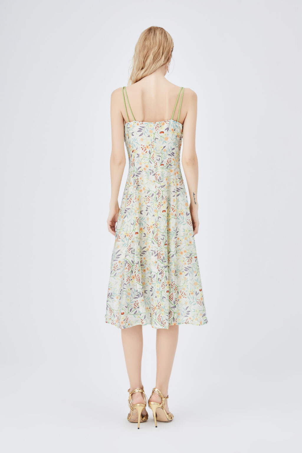 Floral Dress Summer Suspender Elegant Slim Fit Slimming Vacation A- line Dress - Image 2