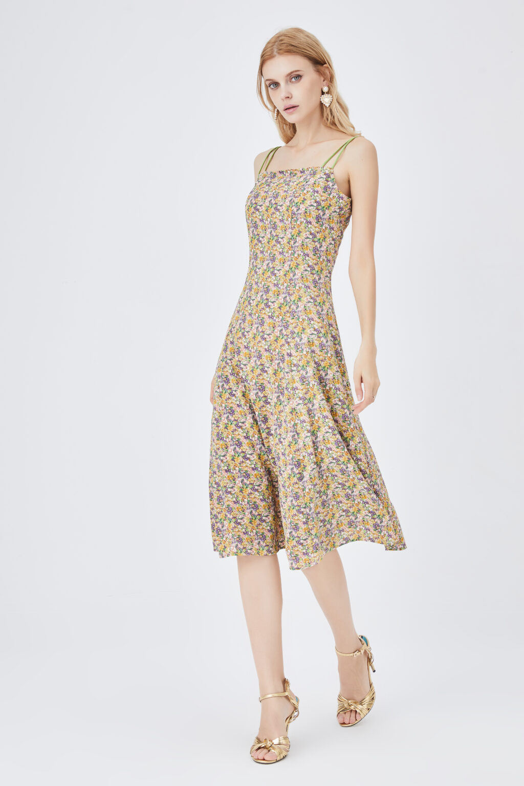 Floral Dress Summer Suspender Elegant Slim Fit Slimming Vacation A- line Dress - Image 4