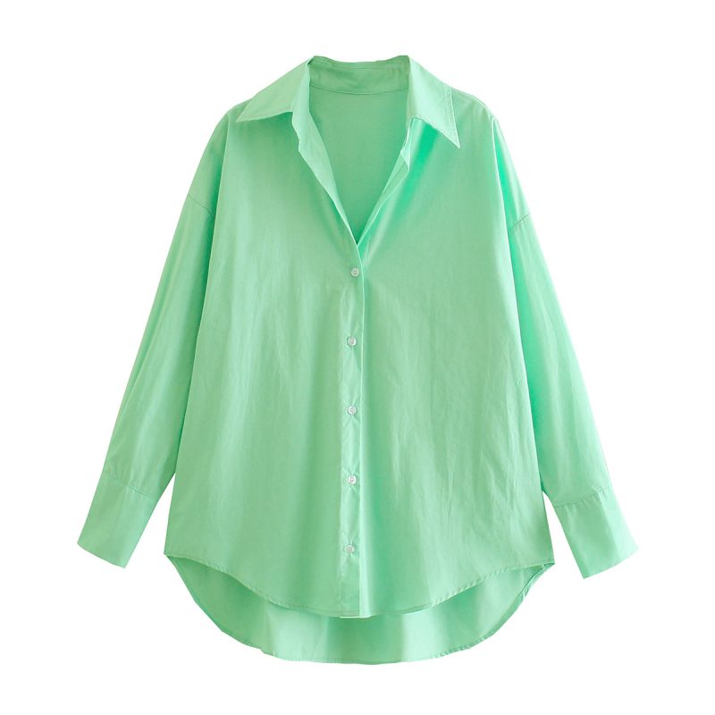 Spring Autumn Street Same Casual Women Loose Lapels Single-Breasted Shirt Women - Image 5