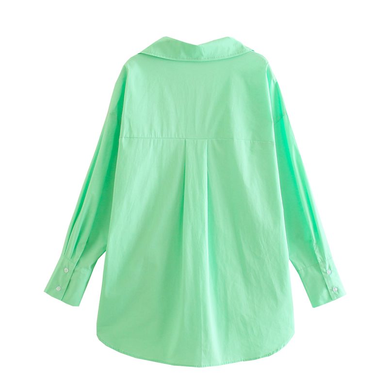 Spring Autumn Street Same Casual Women Loose Lapels Single-Breasted Shirt Women - Image 6