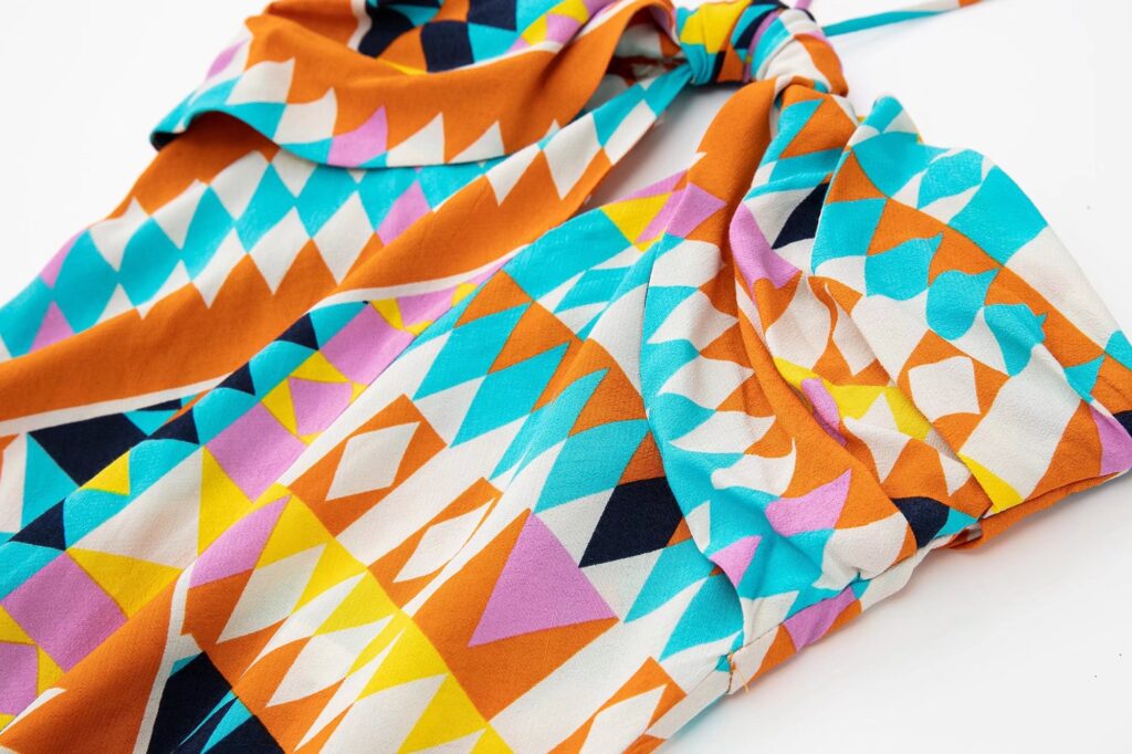 Handmade Dress Mixed Color Stitching Dress - Image 8