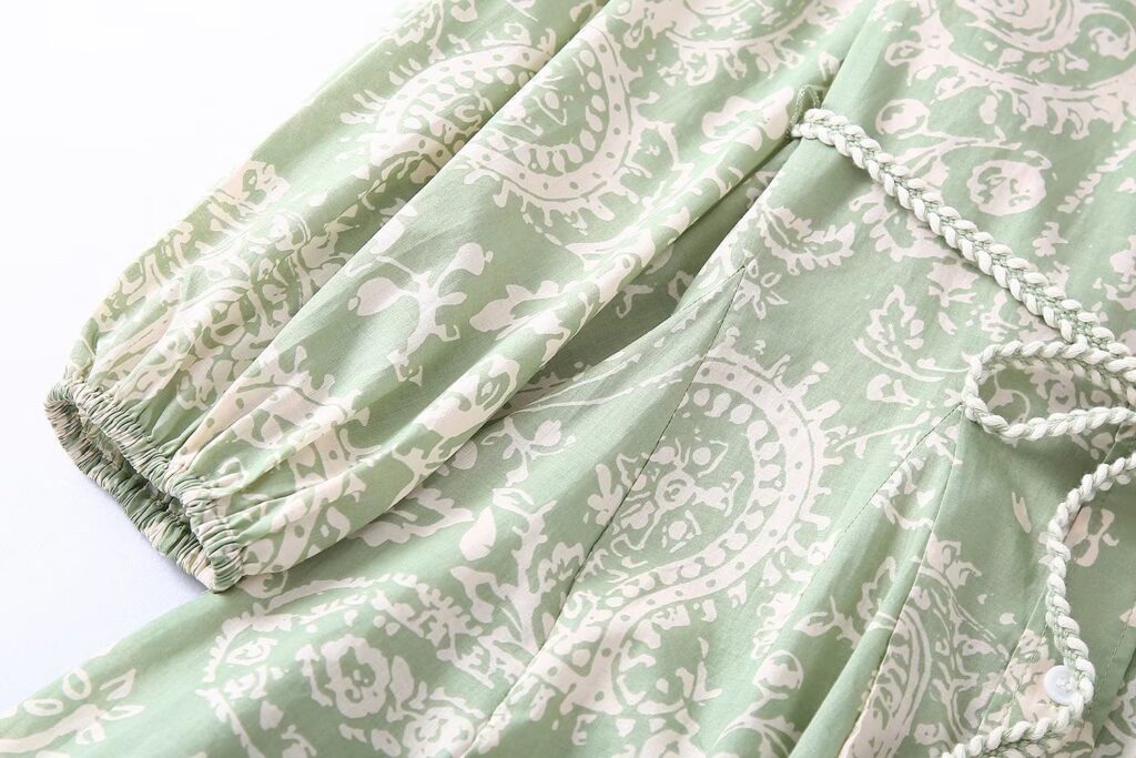 Spring Summer Women Collared Belt Single Breasted All Matching Printed Mini Dress - Image 2