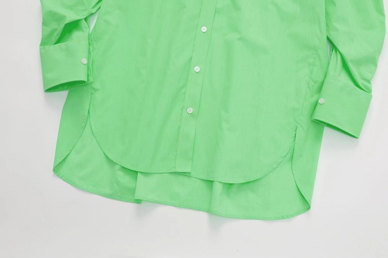 Women Clothing Summer Fashion Casual Simple Solid Color Loose Long Sleeves Shirt Women - Image 7