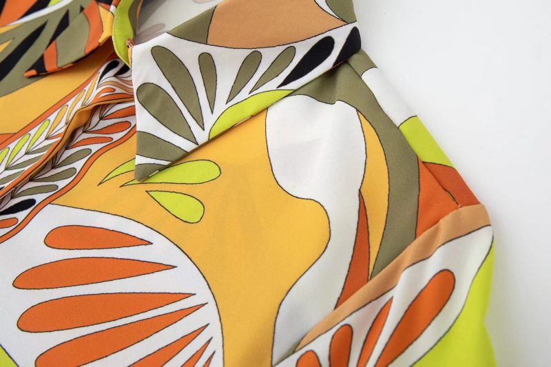 Summer Wind Women Long Sleeve Yellow Printing Shirt - Image 5