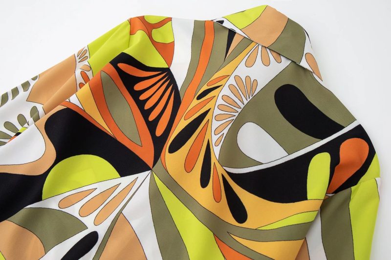 Summer Wind Women Long Sleeve Yellow Printing Shirt - Image 3