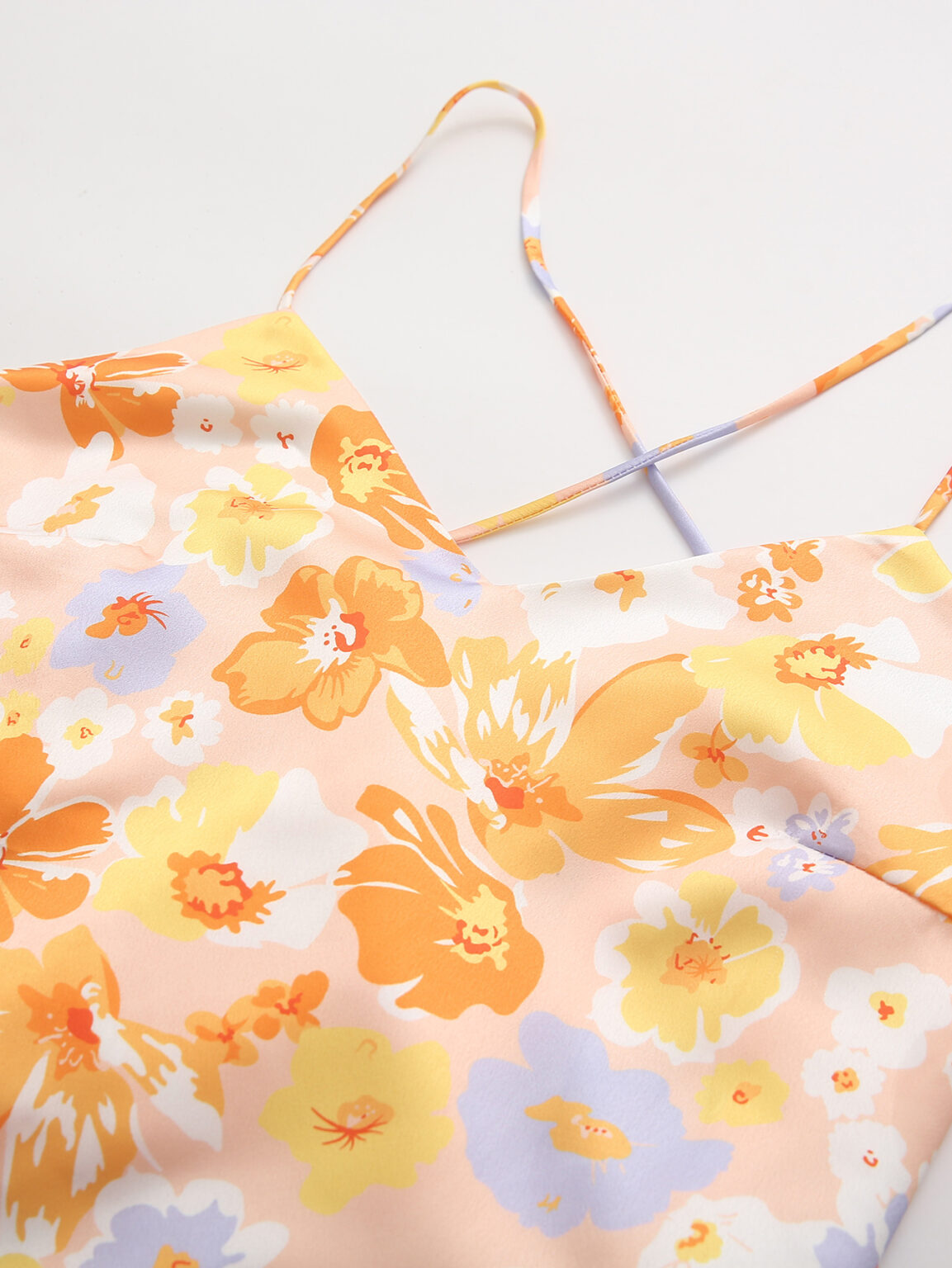 Summer Women Fashion Floral Print Backless Slip Dress Dress - Image 2