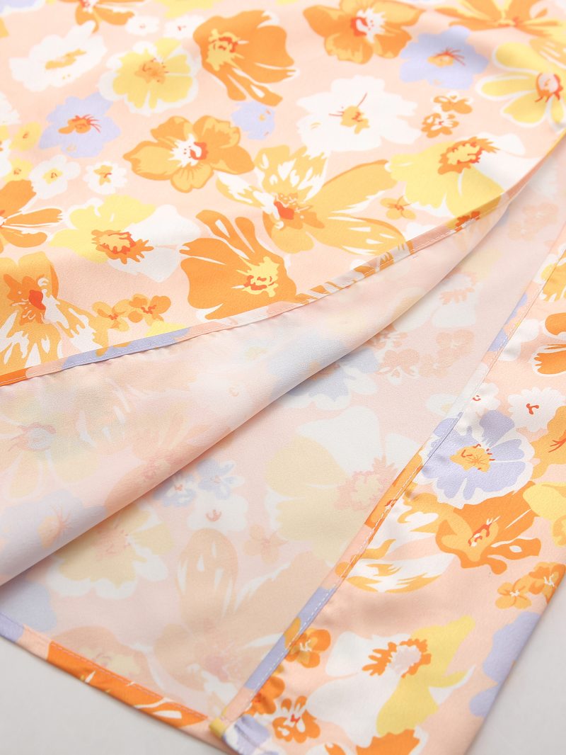 Summer Women Fashion Floral Print Backless Slip Dress Dress - Image 5