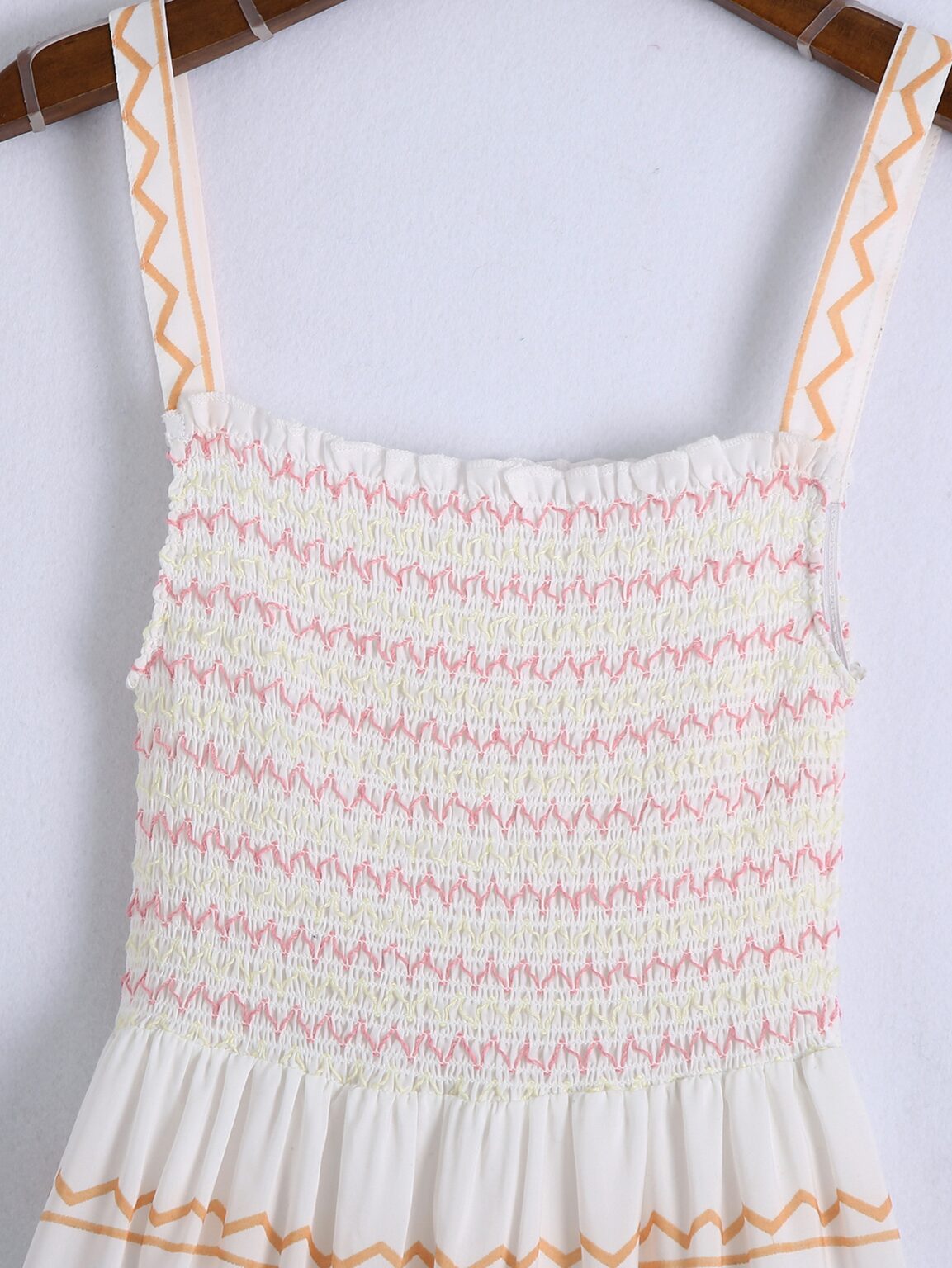 Spring Sweet Fresh Strap High Waist A- line Printed Dress for Women - Image 6