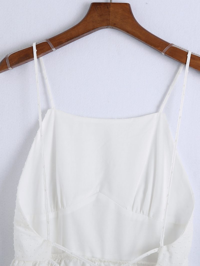 Spring Women Backless Lace-up Slim Fit Slimming Spaghetti Straps Dress - Image 5
