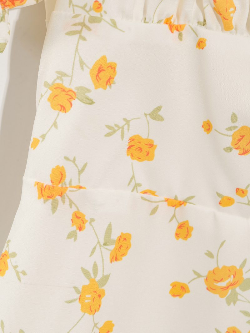 Summer Wind Women Floral Print Short Sleeve Long Pattern Dress - Image 7
