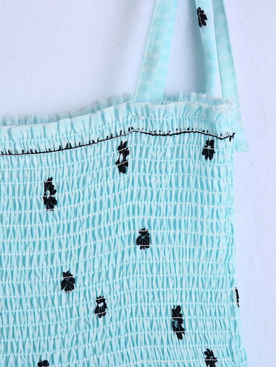 Women Clothing Stretch Chest-Wrapped Printed Blue Strap Dress Spring - Image 6