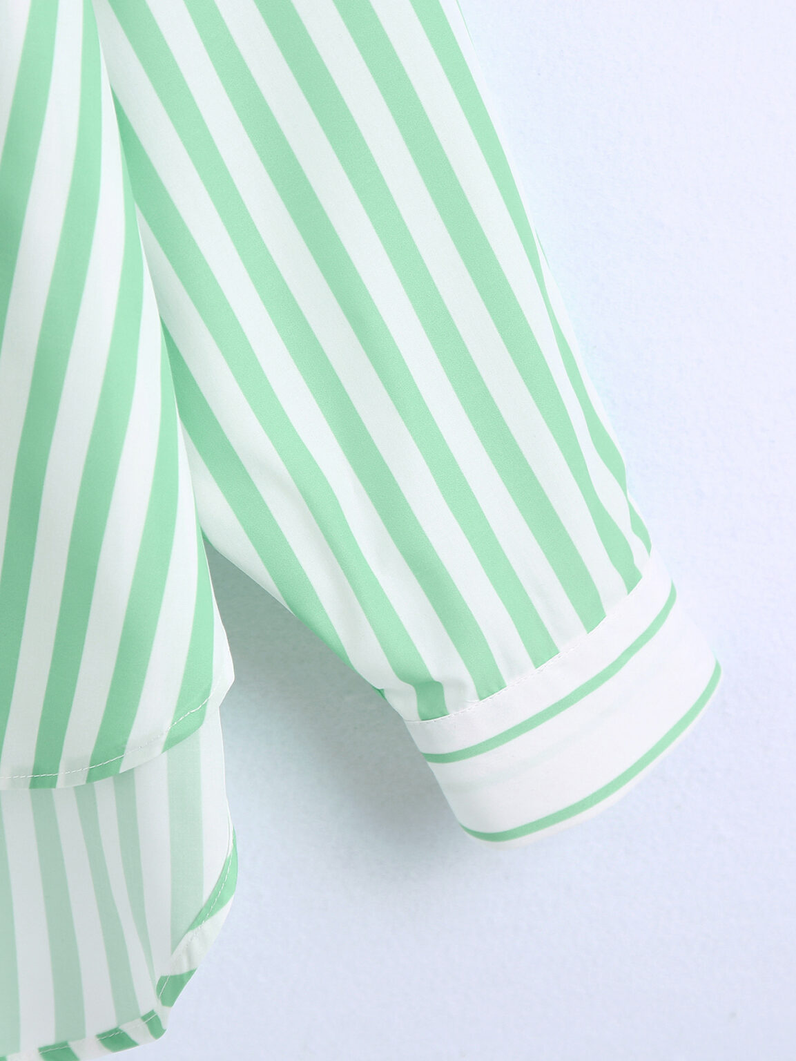 Summer Women Clothing Collared Long Sleeve Striped Loose Multicolor Chest Pocket Shirt Women - Image 7