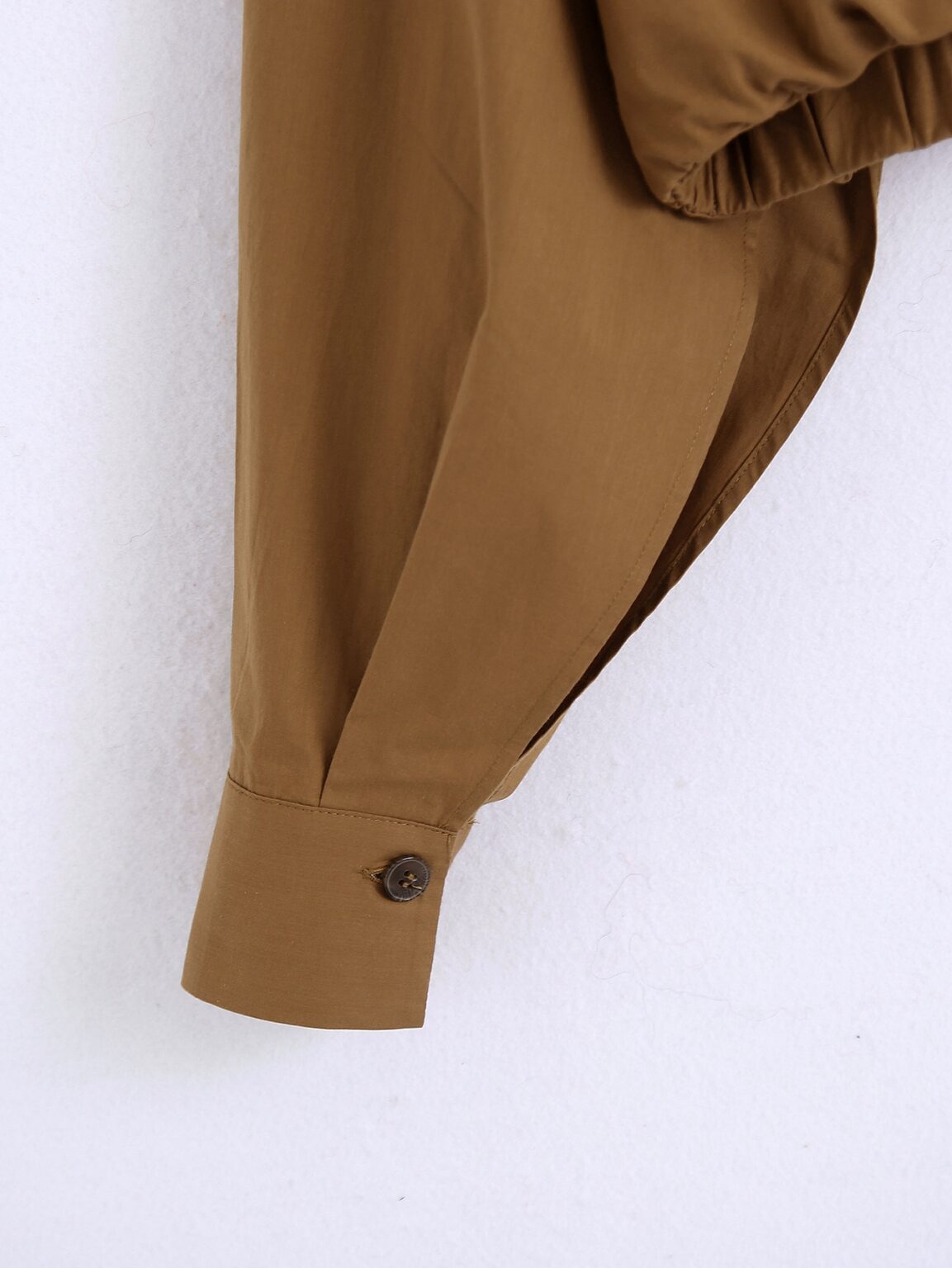 Autumn Women Clothing Blouse Collar Short Waist-Tight Khaki Blouse - Image 4