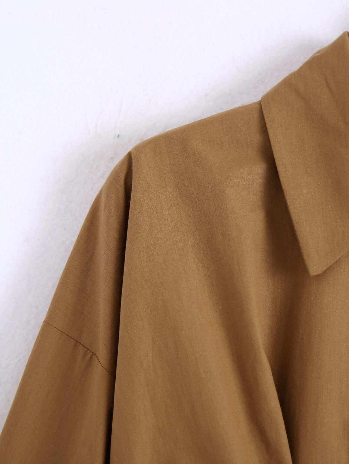 Autumn Women Clothing Blouse Collar Short Waist-Tight Khaki Blouse - Image 5