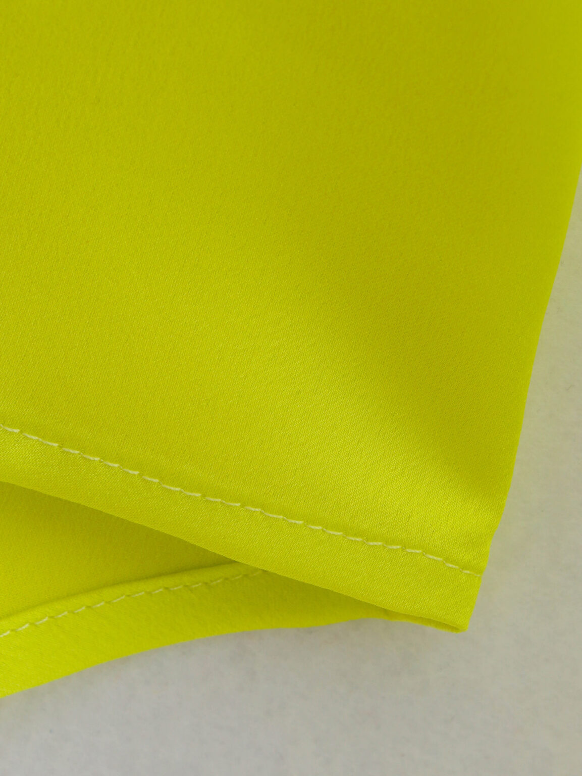 Spring Women Bright Yellow Satin Texture Shirt Top - Image 5